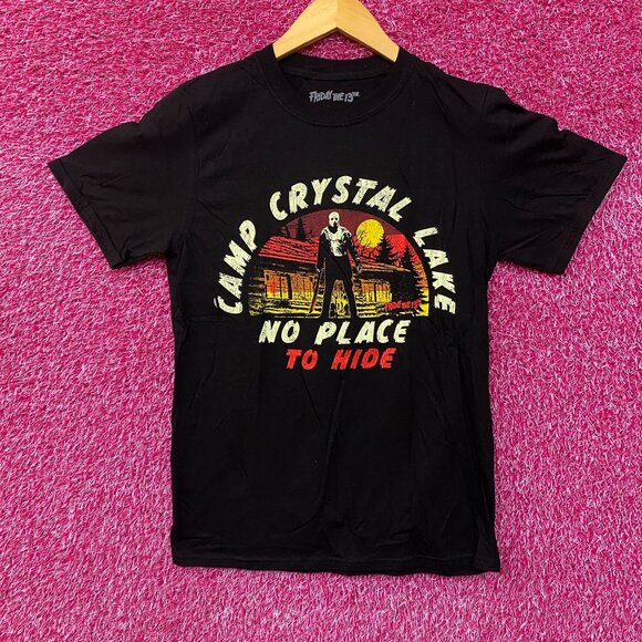 Friday the 13th Jason Vorhees Camp Crystal Lake No Place To Hide Horror Tshirt S - Picture 1 of 4